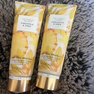 Victoria’s Secret PINEAPPLE & SHEA GLOW 24-Hour Body Moisture Lotion 8 floz X2